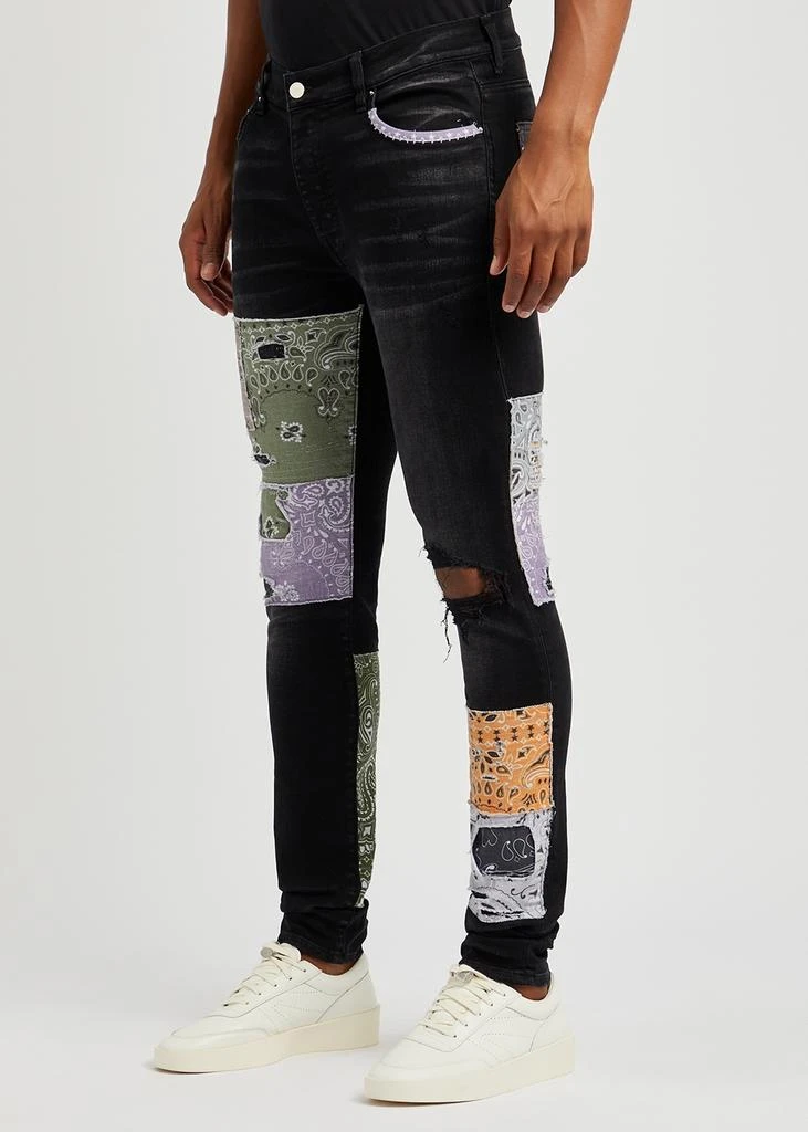 商品AMIRI|Bandana Patchwork distressed skinny jeans,价格¥4897,第2张图片详细描述