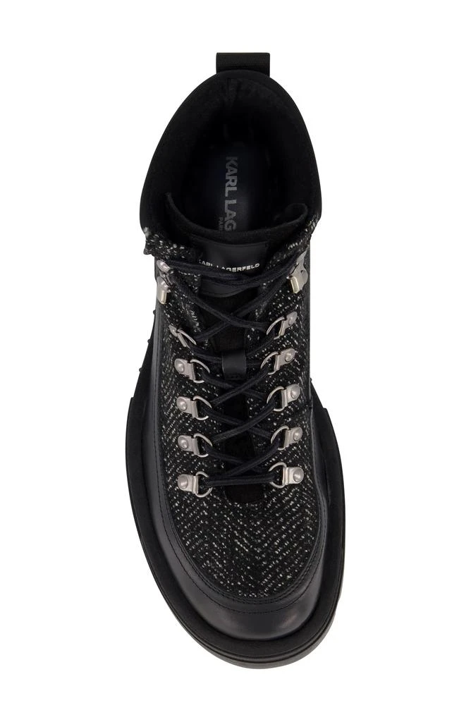 商品Karl Lagerfeld Paris|Mixed Media Lug Sole Combat Boot,价格¥375,第4张图片详细描述