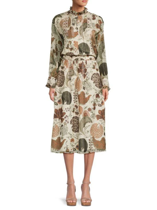 商品Lafayette 148 New York|Floral Silk Blend Midi Dress,价格¥6180,第1张图片