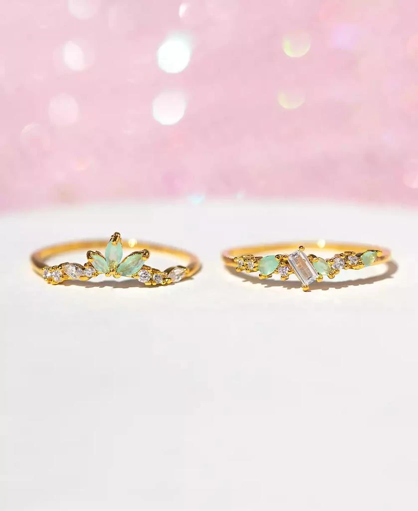 商品Girls Crew|Crystal Mint To Be Ring Set,价格¥561,第4张图片详细描述