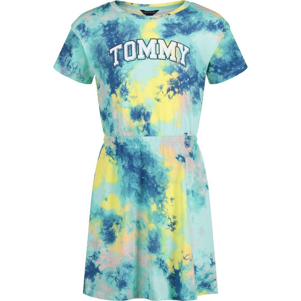 商品Tommy Hilfiger|Big Girls Stripe Tie Front T-shirt Dress,价格¥192,第1张图片