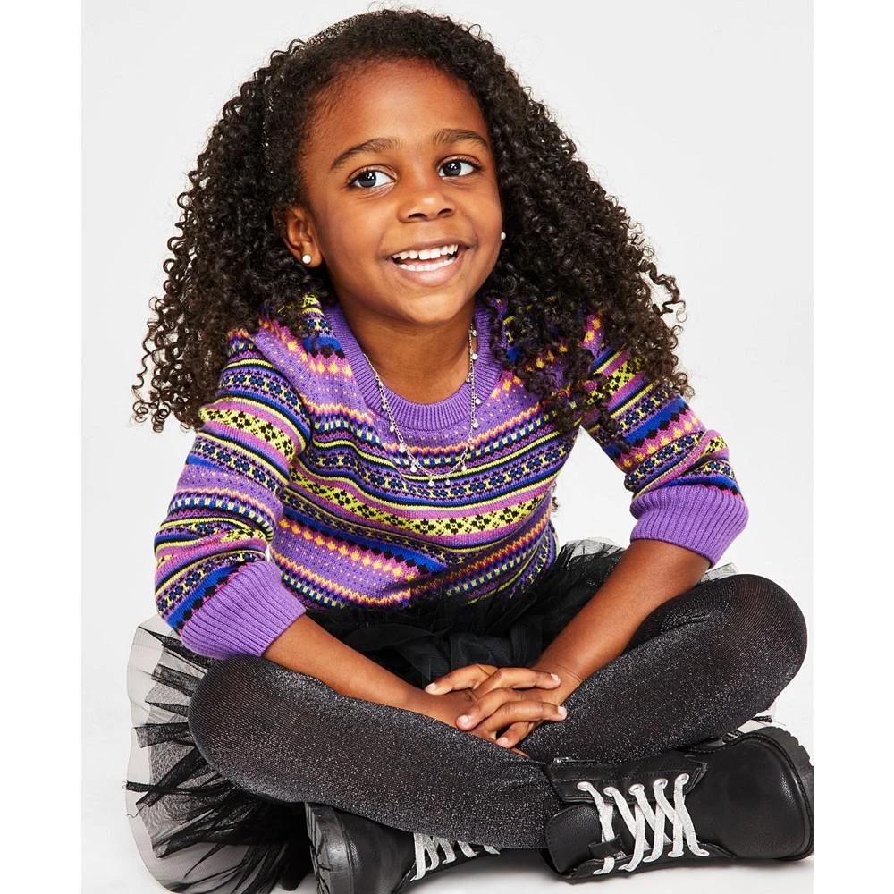 商品Charter Club|Holiday Lane Little Girls Fair Isle Striped Sweater, Created for Macy's,价格¥46,第3张图片详细描述
