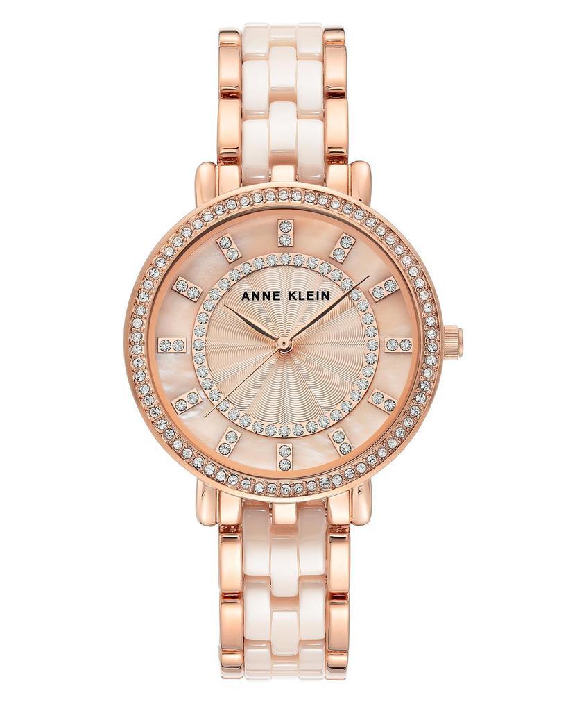 商品Anne Klein|Premium Crystal Accented Ceramic Bracelet Watch,价格¥1127,第1张图片