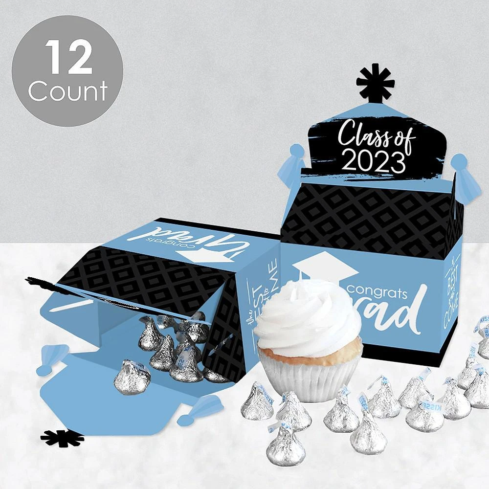 商品Big Dot of Happiness|Light Blue Grad - Best is Yet to Come - Treat Box Party Favors - 2023 Light Blue Graduation Party Goodie Gable Boxes - Set of 12,价格¥135,第3张图片详细描述