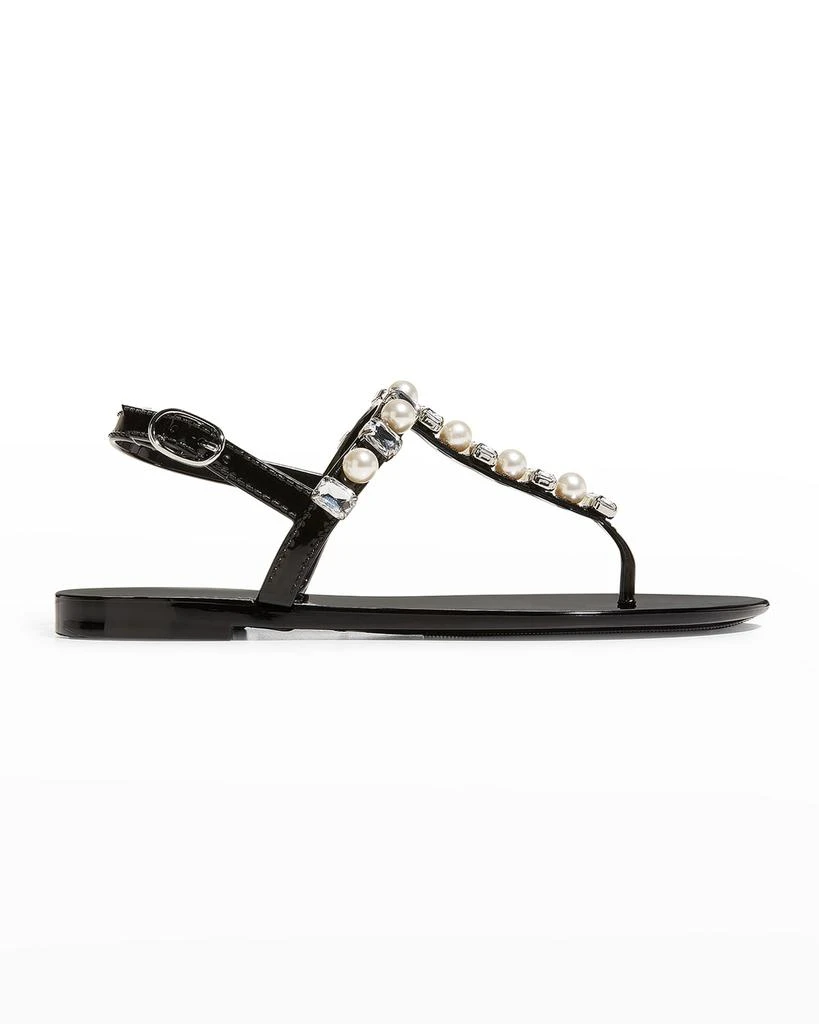 商品Stuart Weitzman|Goldie Jelly Crystal Thong Sandals,价格¥468,第1张图片