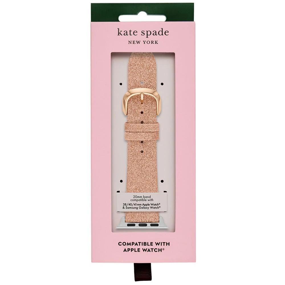 商品Kate Spade|Women's Rose Gold-Tone Glitter Leather Band for Apple Watch Strap, 38, 40, 41mm,价格¥655,第2张图片详细描述