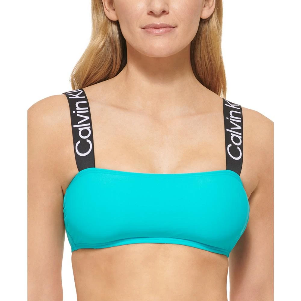 商品Calvin Klein|Women's Logo-Straps Bikini Bra Top,价格¥207,第1张图片