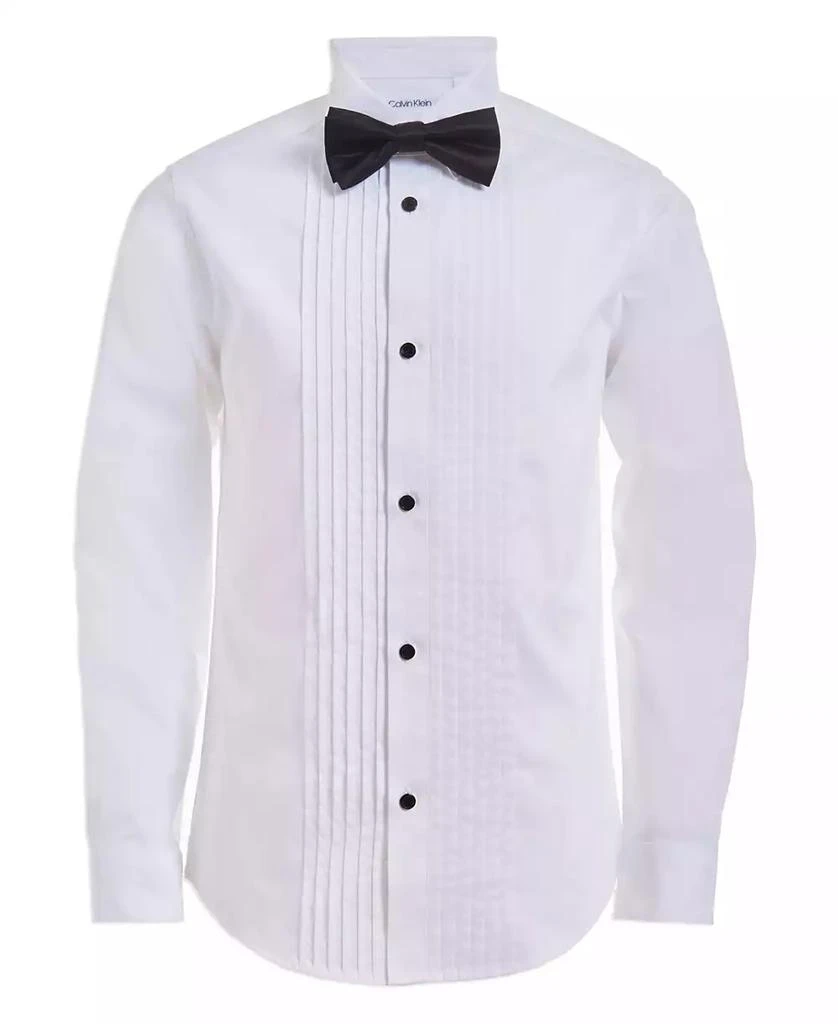 商品Calvin Klein|Big Boys Tuxedo Shirt and Bow Tie Box Set,价格¥274,第1张图片