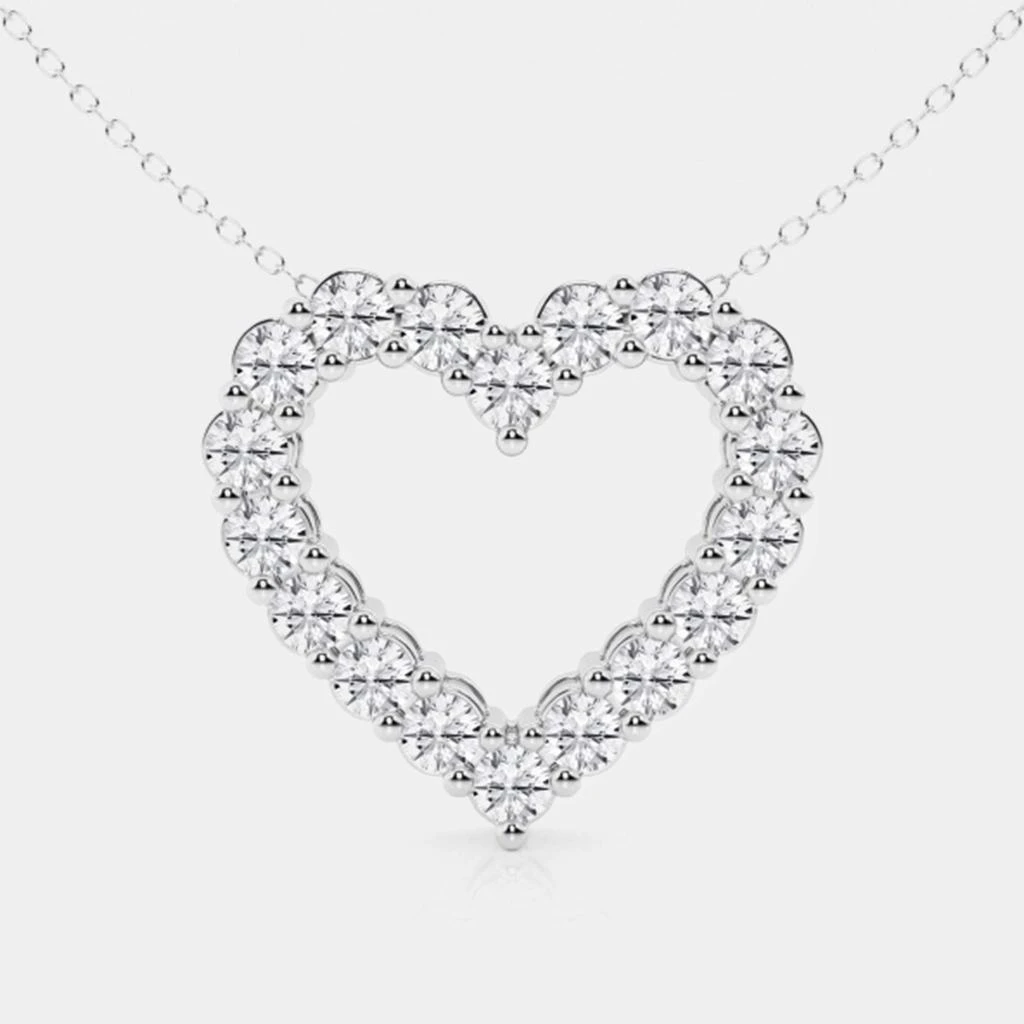 商品Evolve|14K White Gold  Lab Grown Diamond Heart Pendant  (1.5 cts),价格¥12645,第1张图片