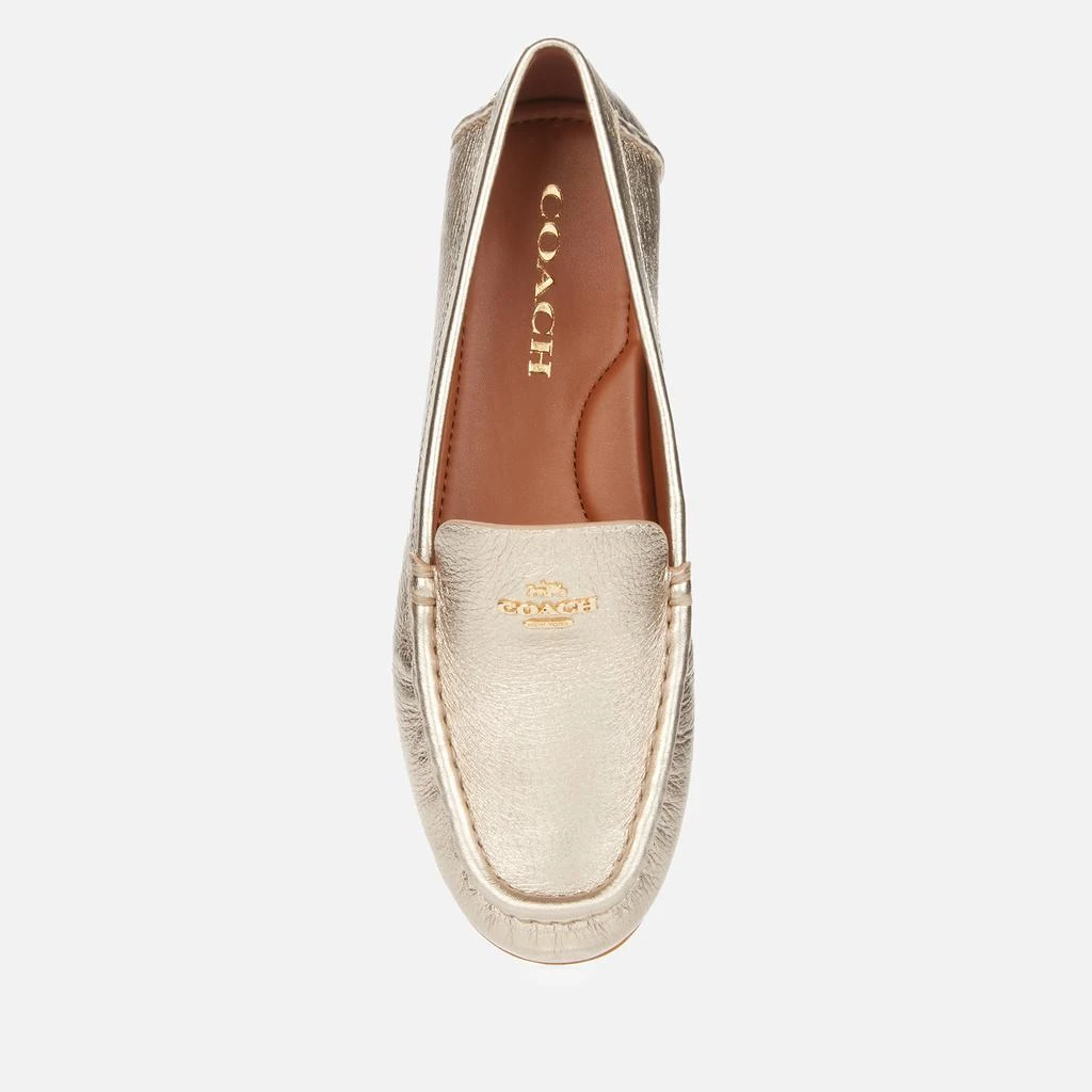 商品Coach|Coach Women's Marley Metallic Leather Driving Shoes - Champagne,价格¥754,第3张图片详细描述