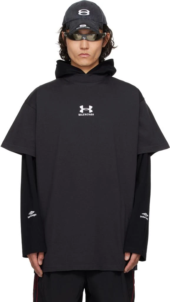 商品Balenciaga|Black Under Armour Edition Oversized T-shirt,价格¥3333,第1张图片