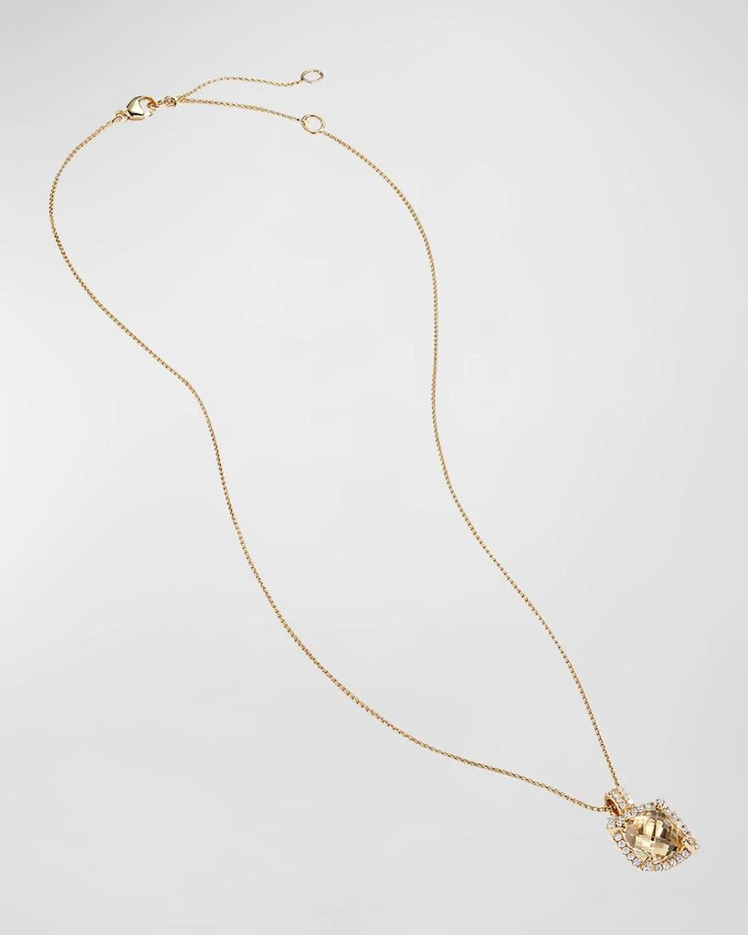 商品David Yurman|Chatelaine Pave Bezel Pendant Necklace with Gemstone and Diamonds in 18K Gold, 9mm,价格¥22502,第4张图片详细描述