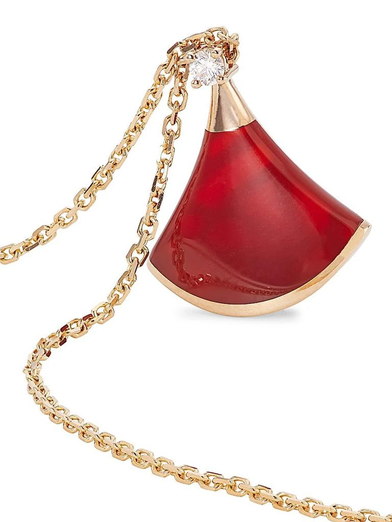 商品BVLGARI|Divas' Dream 18K Rose Gold, Carnelian & Diamond Pendant Necklace,价格¥21802,第4张图片详细描述