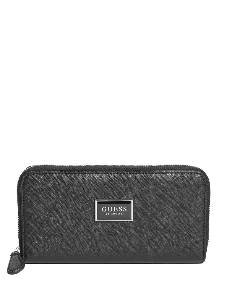 商品Guess Factory|Abree Logo Saffiano Medium Zip-Around Wallet,价格¥224,第2张图片详细描述