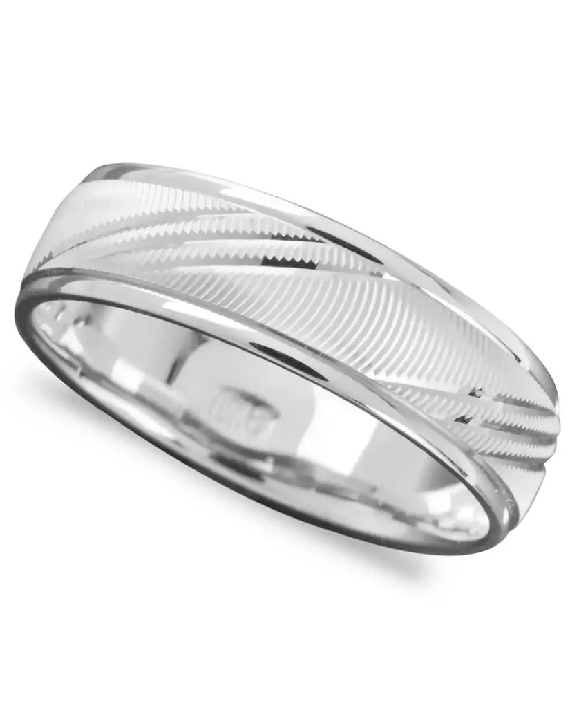 商品Macy's|Men's 14k White Gold Ring, Flash Band (Size 6-13),价格¥5086,第1张图片