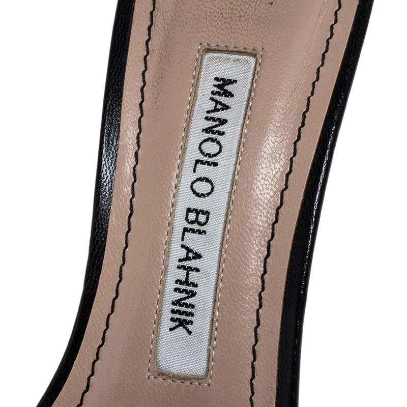 Manolo Blahnik Black Leather Chaos Ankle Strap Sandals Size 36 商品