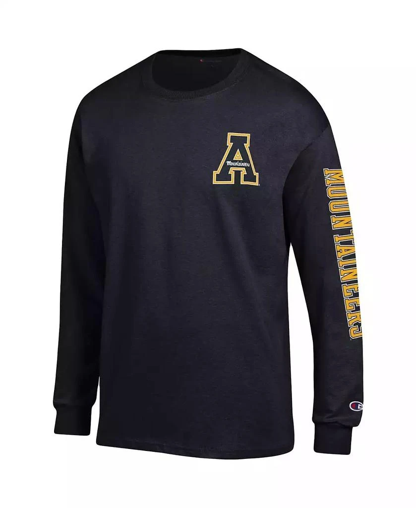 商品CHAMPION|Men's Black Appalachian State Mountaineers Team Stack Long Sleeve T-shirt,价格¥225,第2张图片详细描述