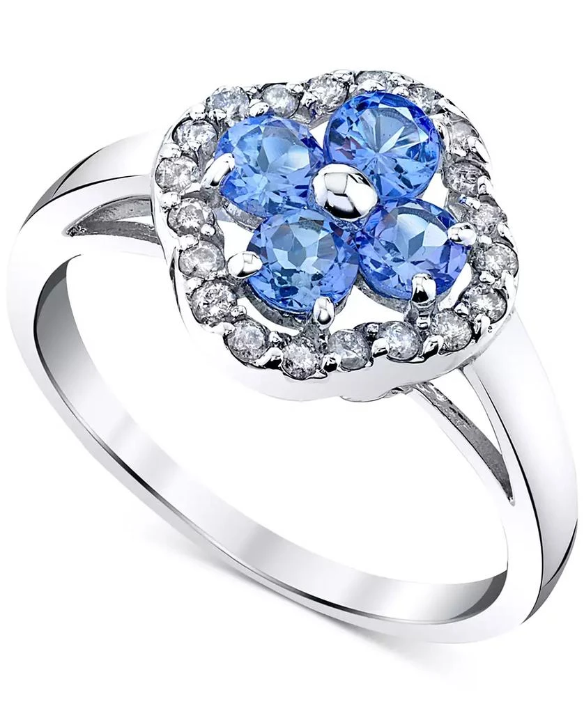 商品Macy's|Tanzanite (1 ct. t.w.) & Diamond (1/5 ct. t.w.) Ring in 14k White Gold,价格¥3156,第1张图片