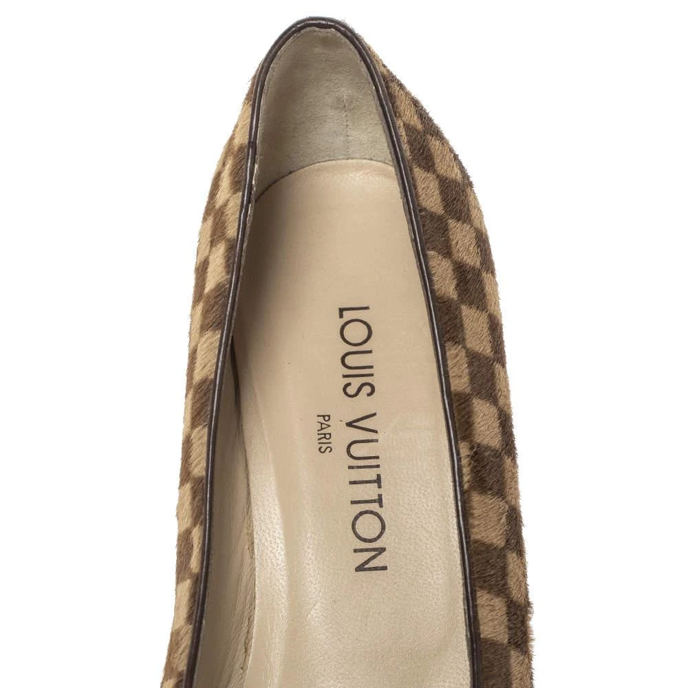 Louis Vuitton Brown/Beige Damier Pony Hair Pumps Size 38.5 商品