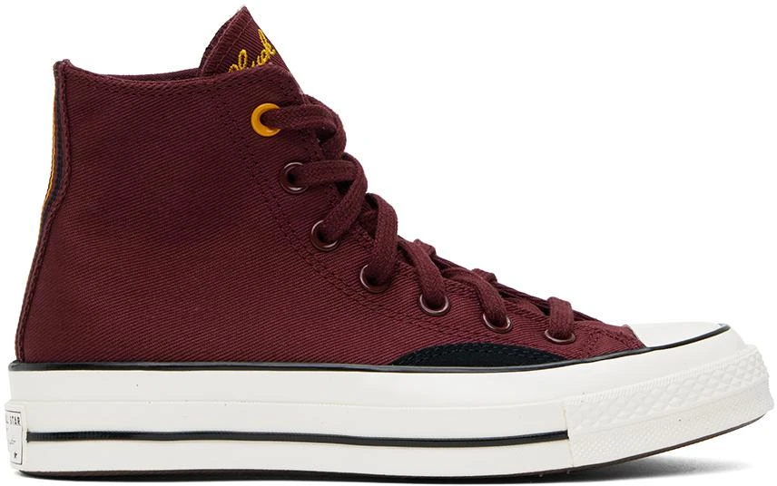 商品Converse|Burgundy & Black Chuck 70 Mixed Materials High Top Sneakers,价格¥408,第1张图片