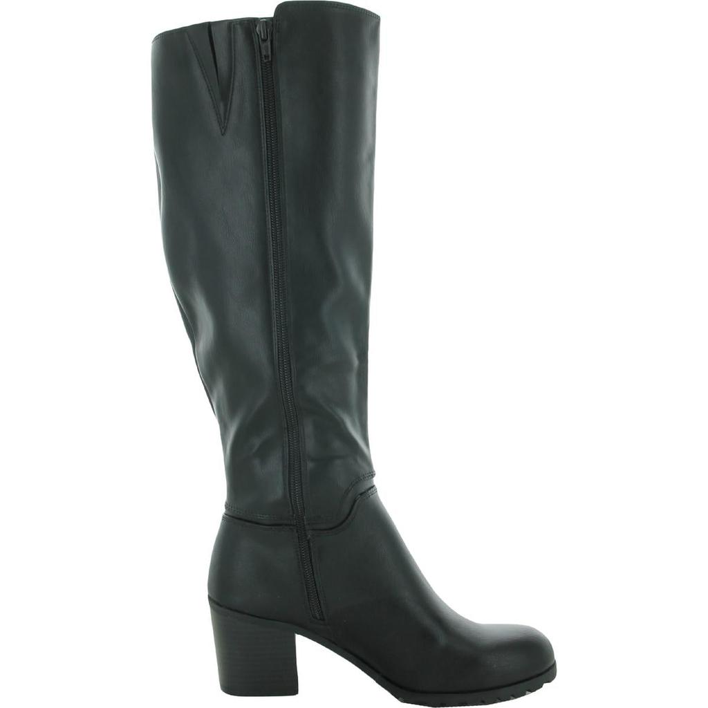 Style & Co女靴|. Womens Aerron Block Heel Faux Leather Knee-High