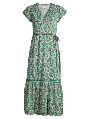 商品Max Studio|Floral-Print Tie-Waist Dress,价格¥226,第3张图片详细描述