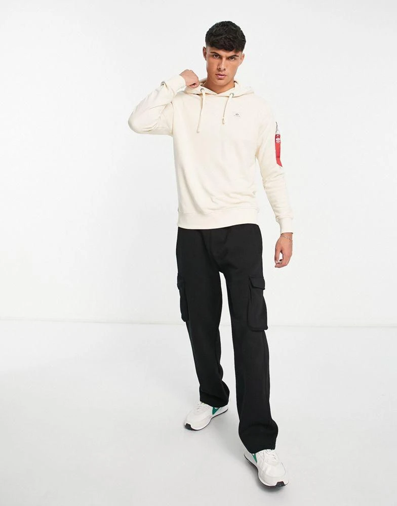 商品Alpha Industries|Alpha Industries X-Fit hoodie in off white,价格¥525,第4张图片详细描述