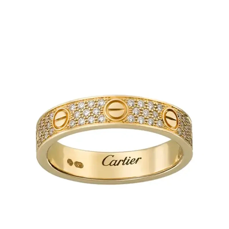 商品[国内直发] Cartier|CARTIER卡地亚 LOVE系列 结婚对戒 铺镶钻石常规款 满天星宽4mm-5mm 18K黄金 钻石 戒指 男女同款情侣款,价格¥42286,第8张图片详细描述