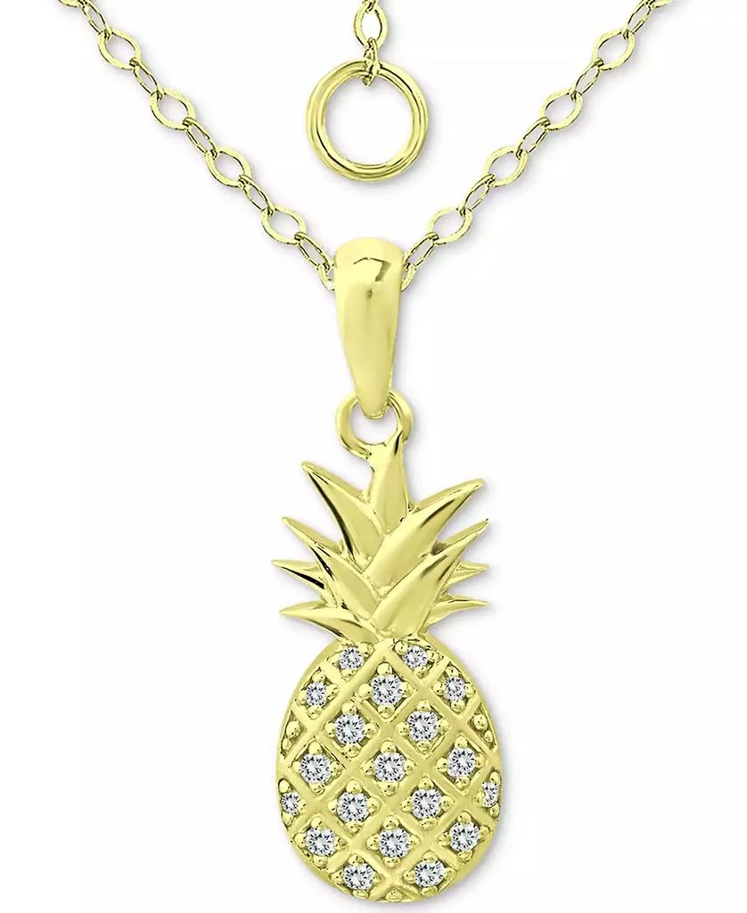 商品Giani Bernini|Cubic Zirconia Pineapple Pendant Necklace in 18k Gold-Plated Sterling Silver, 16" + 2" extender, Created for Macy's,价格¥611,第3张图片详细描述