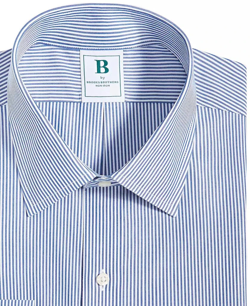 商品Brooks Brothers|Men's Regular Fit Non-Iron Spread Collar Bengal Stripe Broadcloth Dress Shirt,价格¥330,第5张图片详细描述