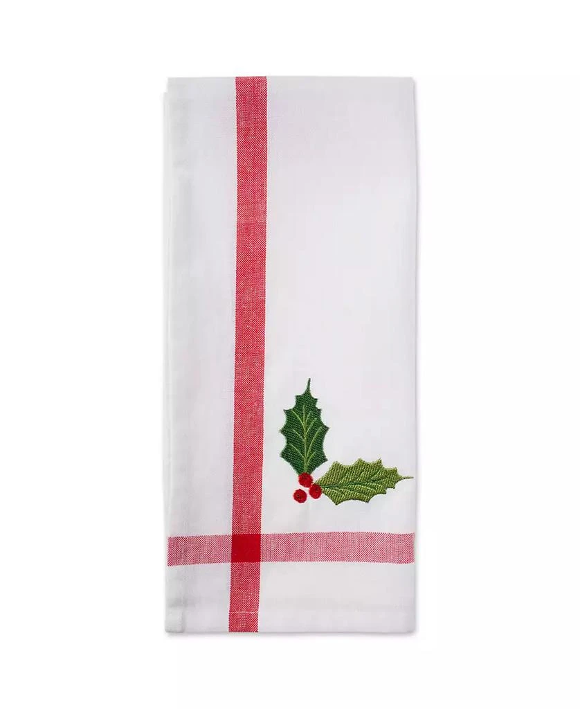 商品Design Imports|Stripe Holly Mistletoe Holiday embroidered Dishtowel Set,价格¥93,第3张图片详细描述