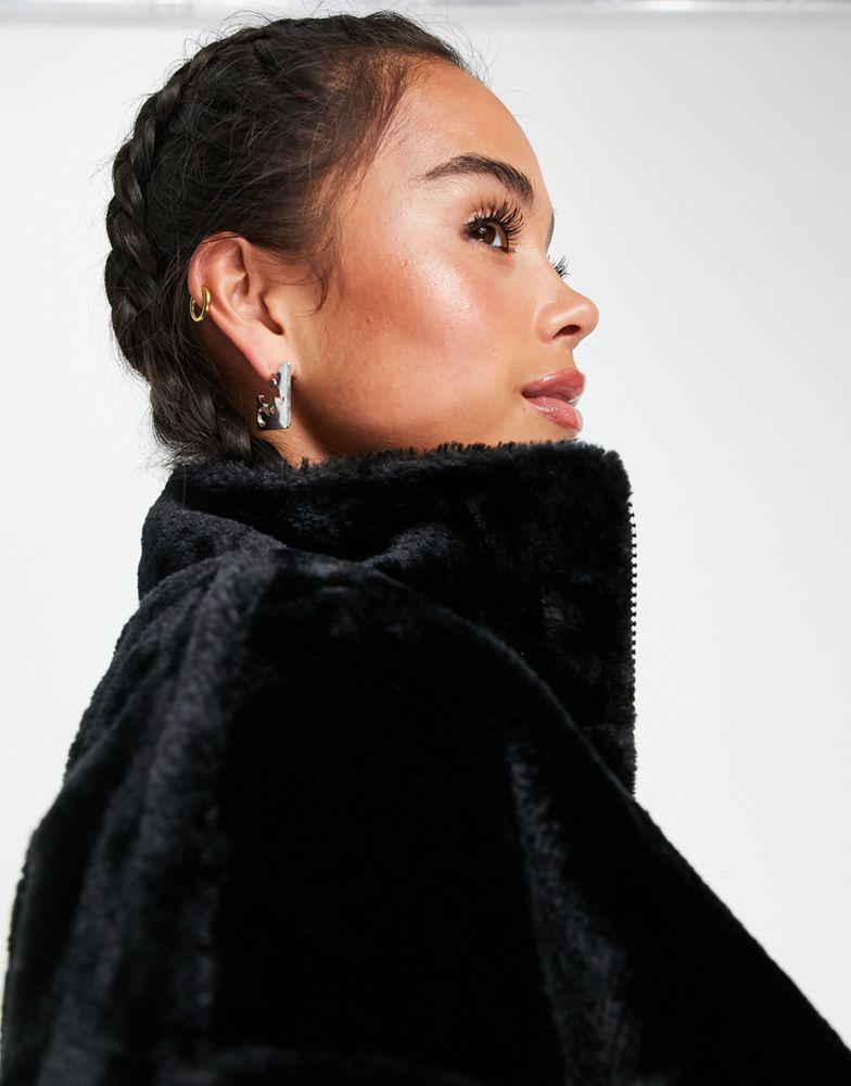 UGG Laken faux fur jacket in black商品第3张图片规格展示