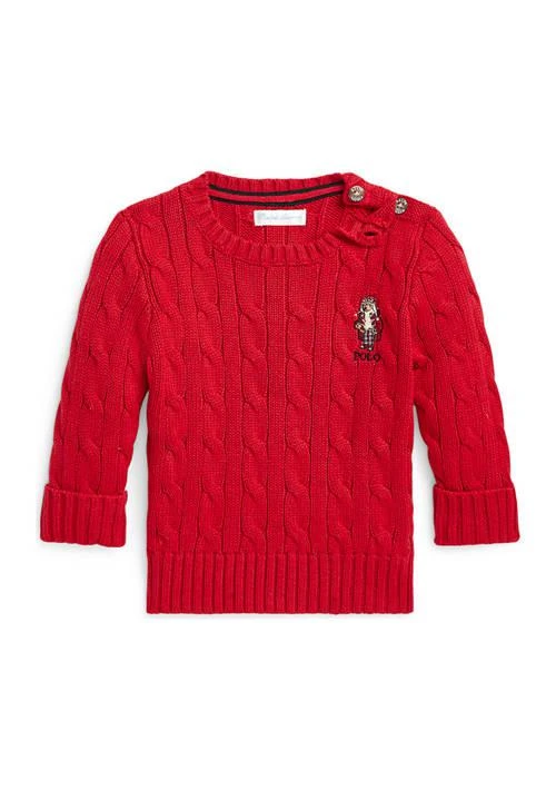 商品Ralph Lauren|Lauren Childrenswear Baby Boys Polo Bear Cable Knit Cotton Sweater,价格¥313,第1张图片