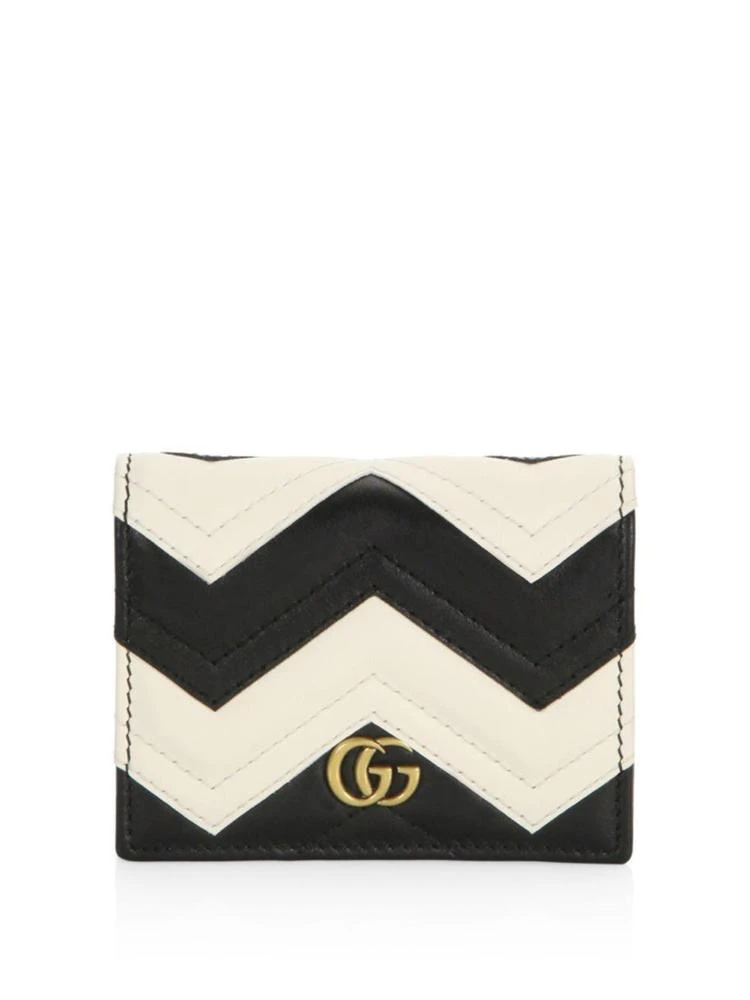 商品Gucci|GG Marmont Colorblock Chevron Leather Card Case,价格¥3711,第1张图片