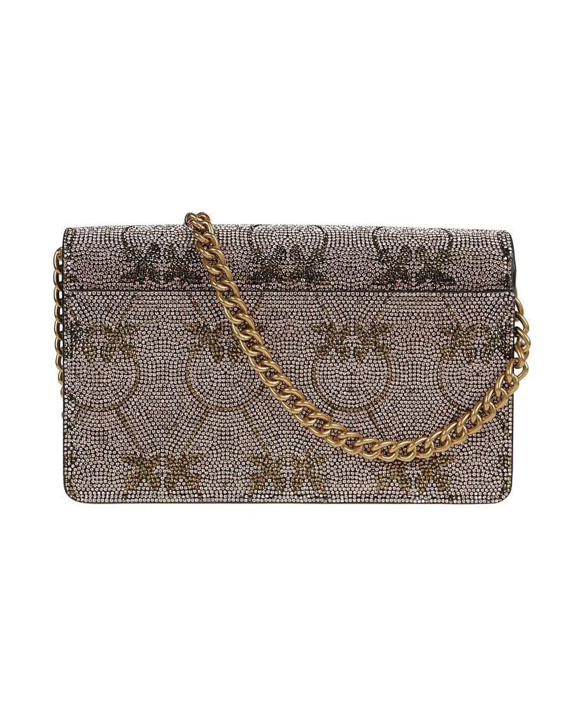 商品PINKO|Log Plaque Rhinestone Embellished Shoulder Bag,价格¥2080,第2张图片详细描述