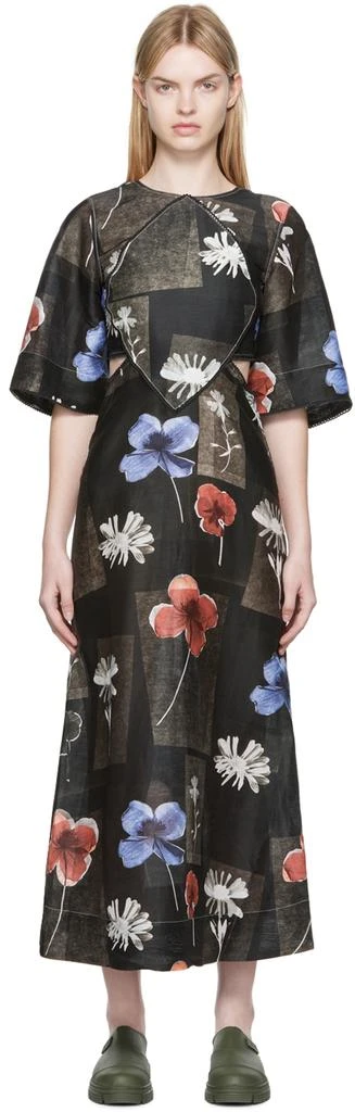 商品Ganni|黑色印花连衣裙,价格¥3154,第1张图片