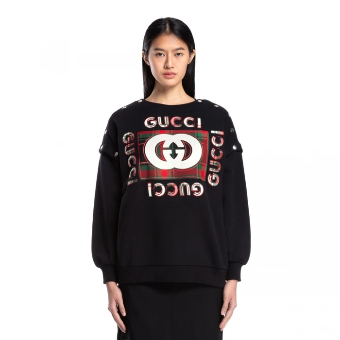 商品[国内直发] Gucci|GUCCI 黑色女士卫衣/帽衫 717416-XJEXO-1043,价格¥21273,第1张图片