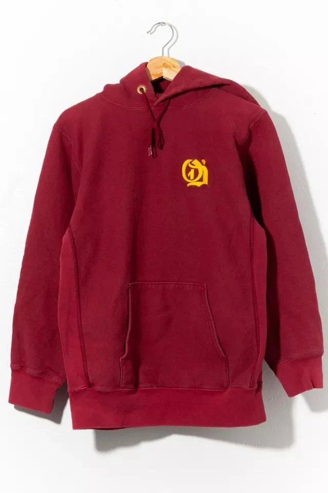 商品Urban Outfitters|Vintage 1990s Reverse Weave Maroon Embroidered Logo Hoodie Sweatshirt,价格¥1369,第1张图片