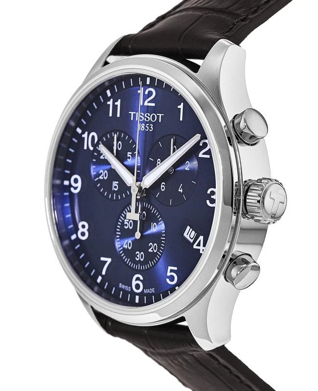 商品Tissot|Tissot Chrono XL Classic Blue Dial Brown Leather Strap Men's Watch T116.617.16.047.00,价格¥2359,第3张图片详细描述