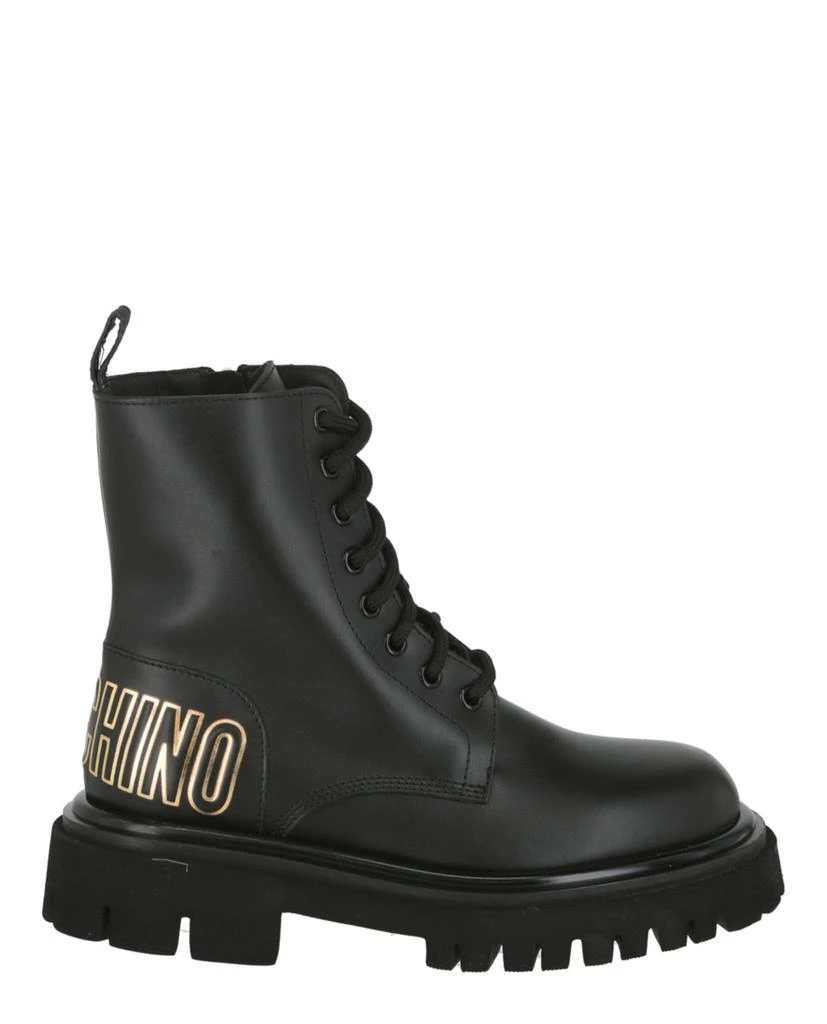 商品Moschino|Logo Leather Combat Boots,价格¥3659,第1张图片