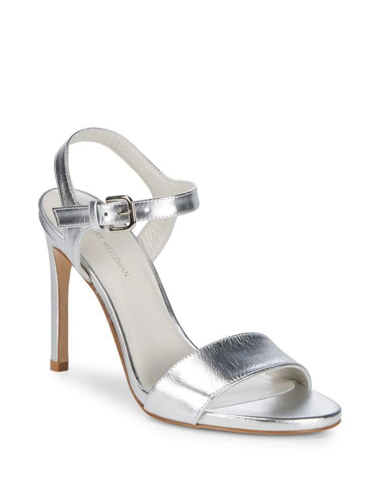 商品Stuart Weitzman|Aperitif Metallic Leather Sandals,价格¥1183,第1张图片
