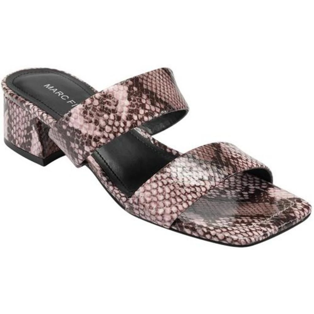 商品Marc Fisher|Marc Fisher Womens Yori Faux Leather Slip On Slide Sandals,价格¥54,第2张图片详细描述