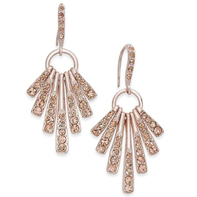 商品INC International|Rose Gold-Tone Pink Pavé Shaky Sticks Chandelier Earrings, Created for Macy's,价格¥51,第1张图片