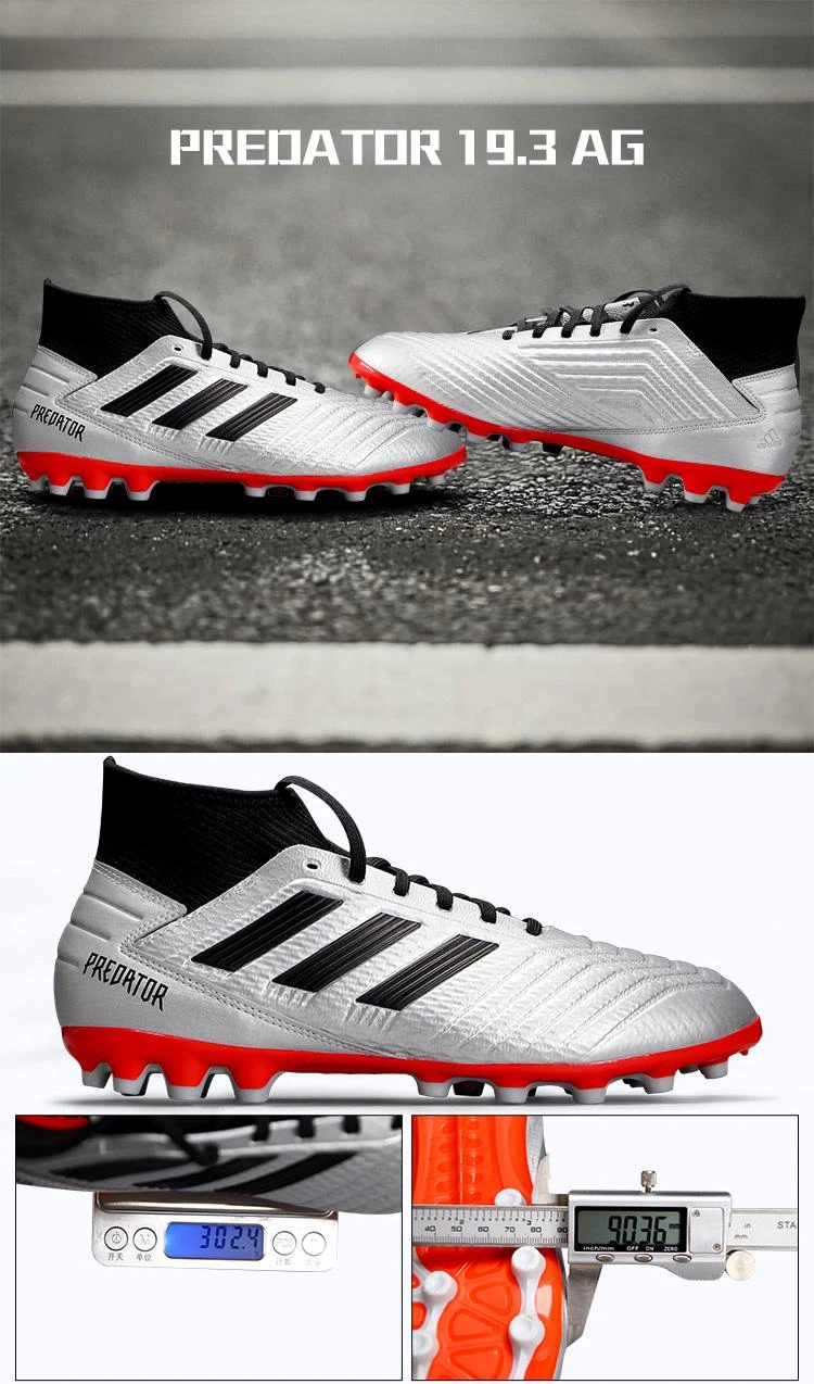 商品Adidas|美国直邮adidas阿迪达斯Predator 19.3 Fg男子灰色条纹耐穿跑步鞋,价格¥764,第4张图片详细描述