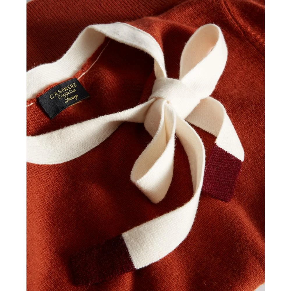 商品Charter Club|Women's Bow Detail 100% Cashmere Sweater, Created for Macy's,价格¥533,第4张图片详细描述