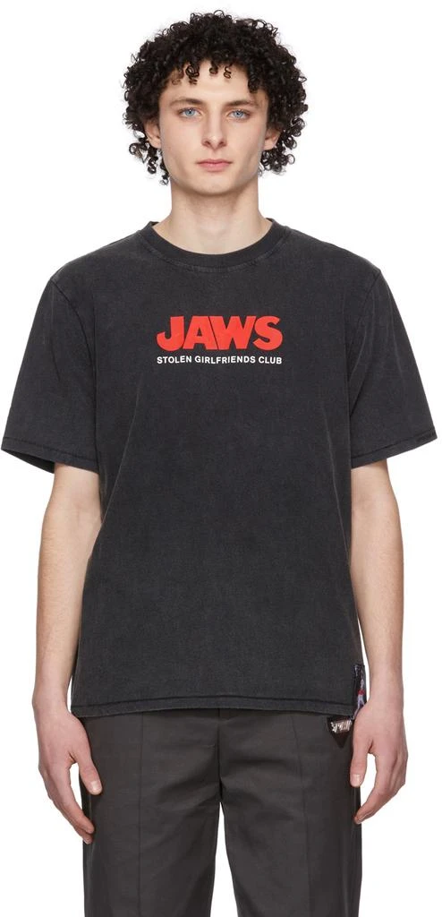 商品Stolen Girlfriends Club|Black Universal Pictures Edition 'Jaws' Logo T-Shirt,价格¥180,第1张图片
