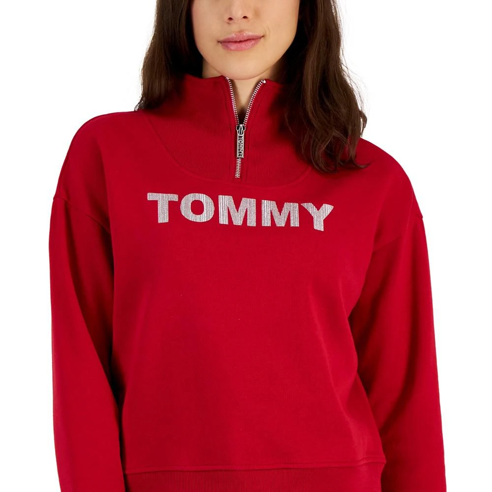 商品Tommy Hilfiger|Women's Logo Mock-Neck Quarter-Zip Sweatshirt,价格¥599,第3张图片详细描述