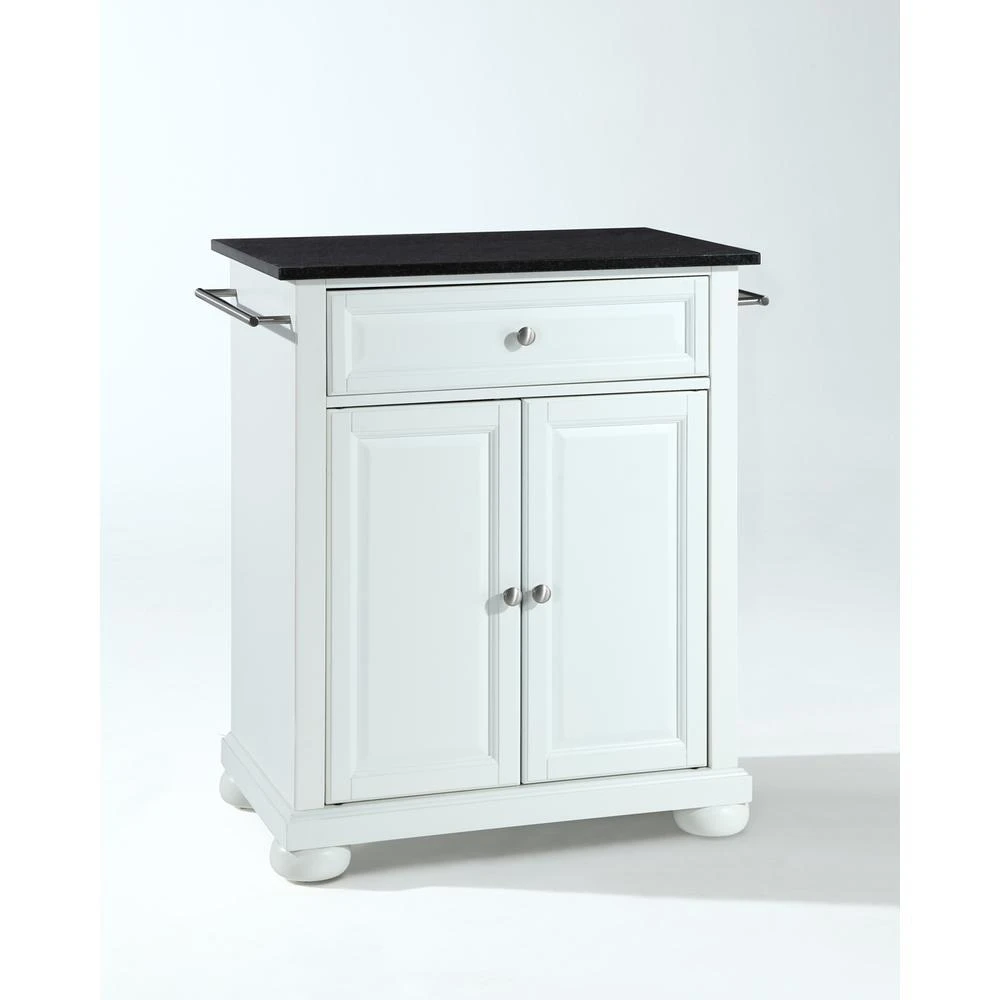 商品Crosley Furniture|Alexandria Granite Top Portable Kitchen Island/Cart White/Black,价格¥3788,第1张图片