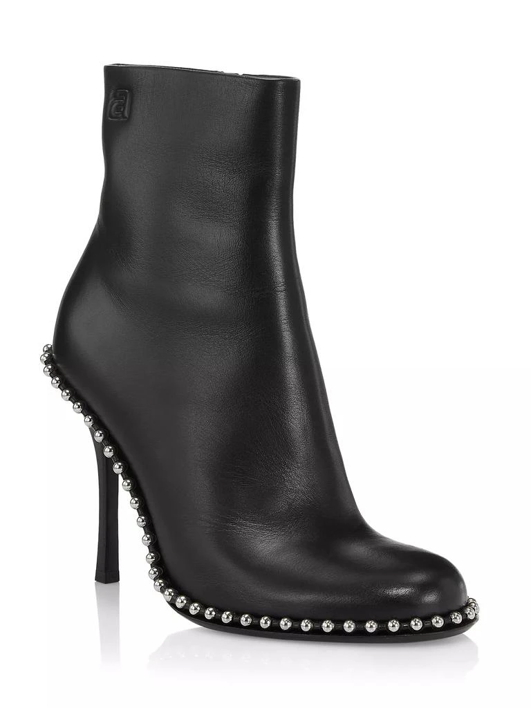 商品Alexander Wang|Nova 105MM Bead-Adorned Leather Ankle Boots,价格¥2714,第2张图片详细描述