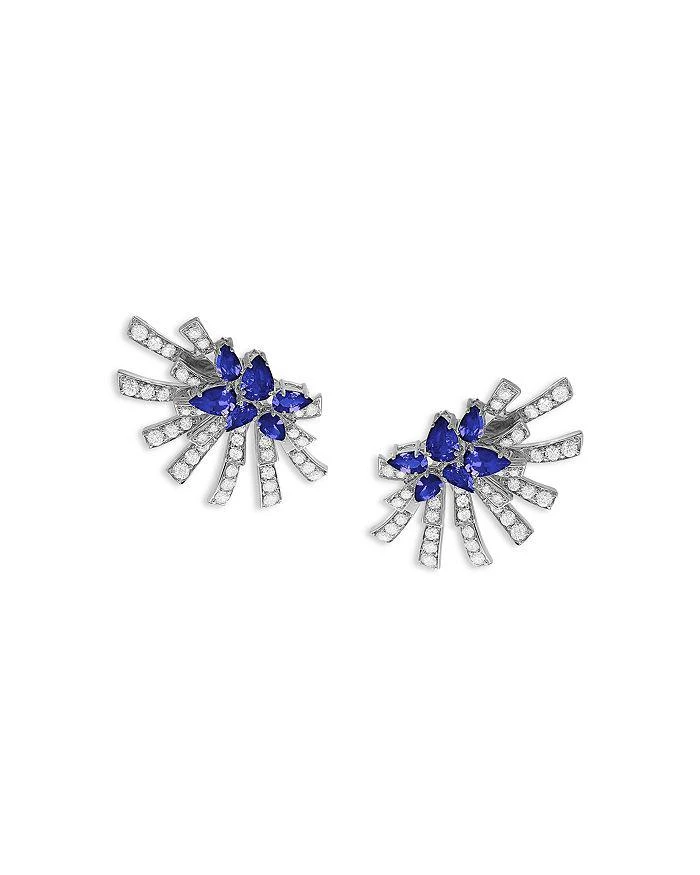 商品HUEB|18K White Gold Mirage Tanzanite & Diamond Cluster Stud Earrings,价格¥73998,第1张图片